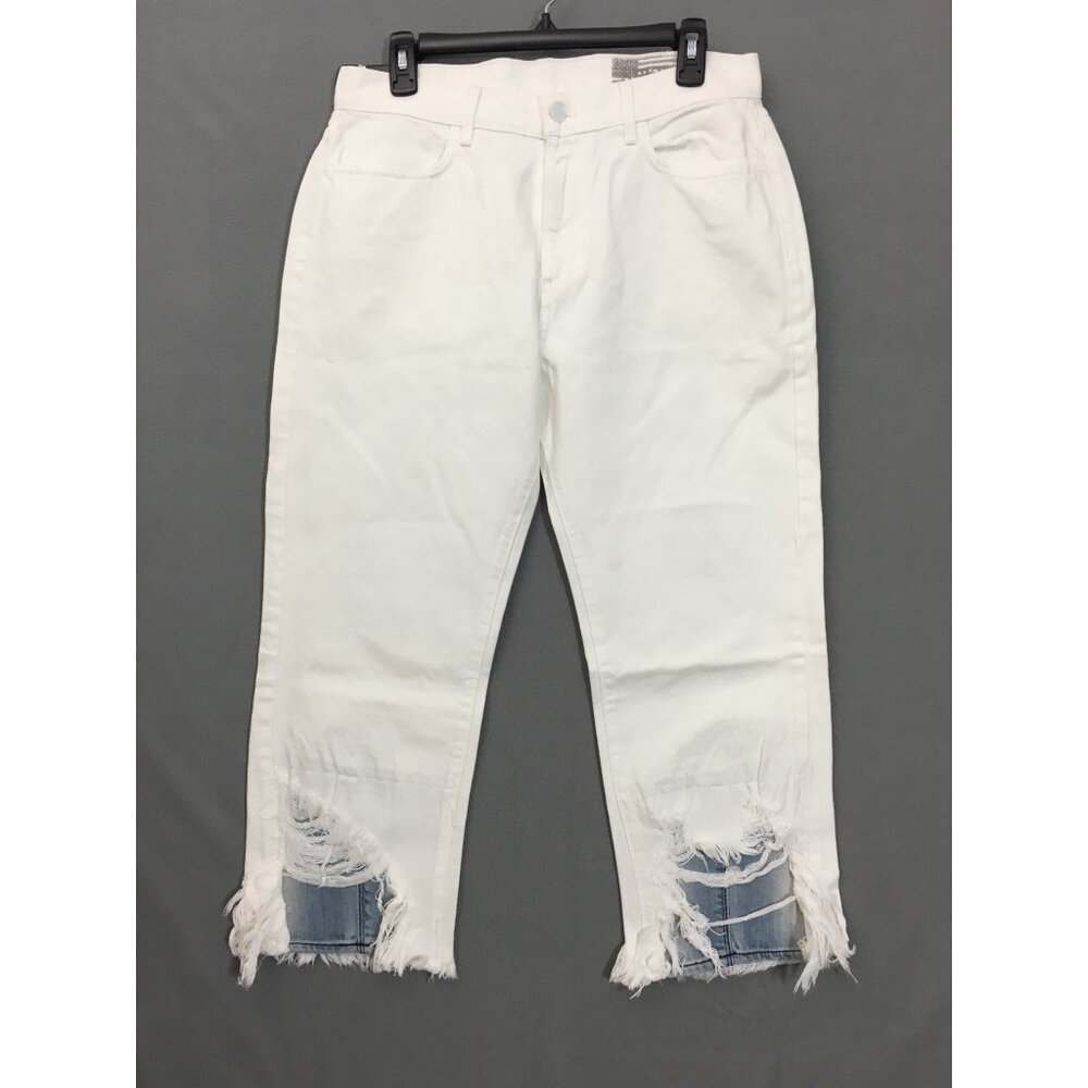 NWT Siwy Jean Womens Delphi White Paradise Size 29 Cropped Distressed White